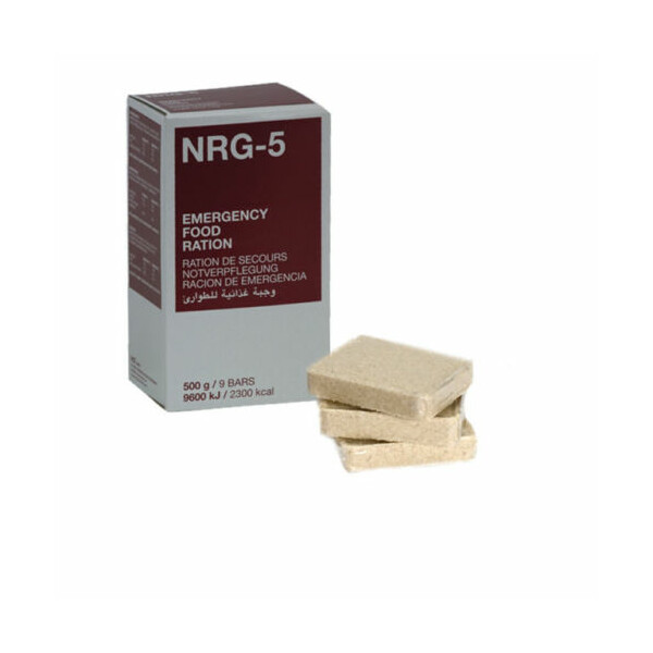NRG5 Notverpflegung Survival, 1 Packung 500 g (9 Riegel), Notration
